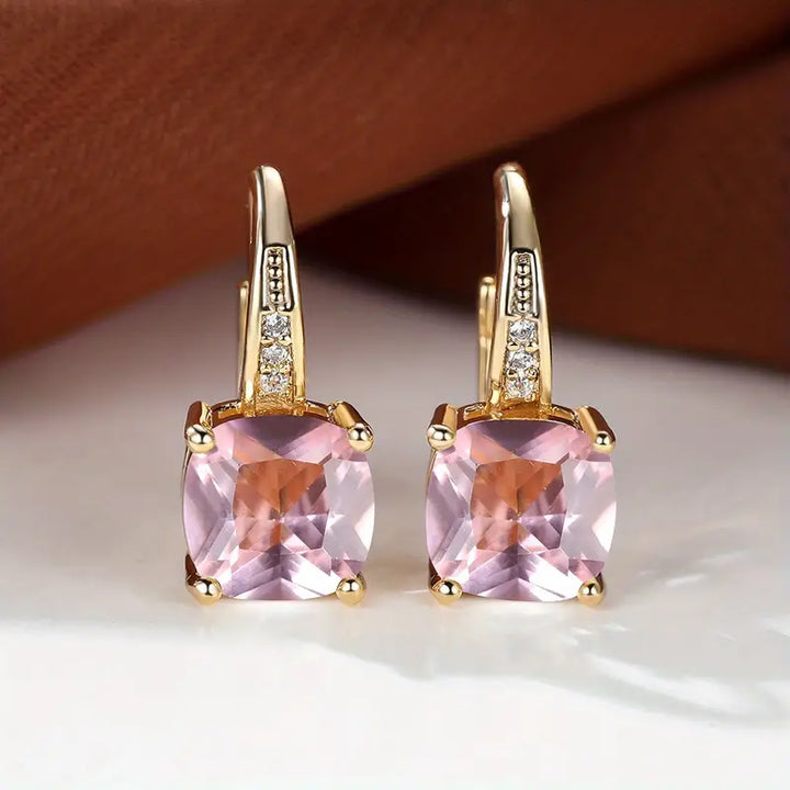 Mystica™ | Gold Stone Hoop Earrings