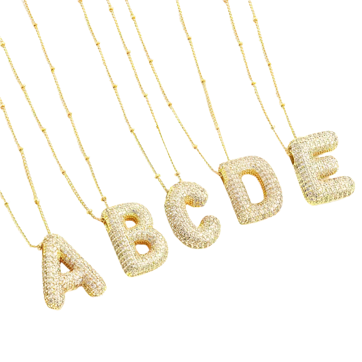 BubbleNote™ | Gold Letter Initial Necklace Set