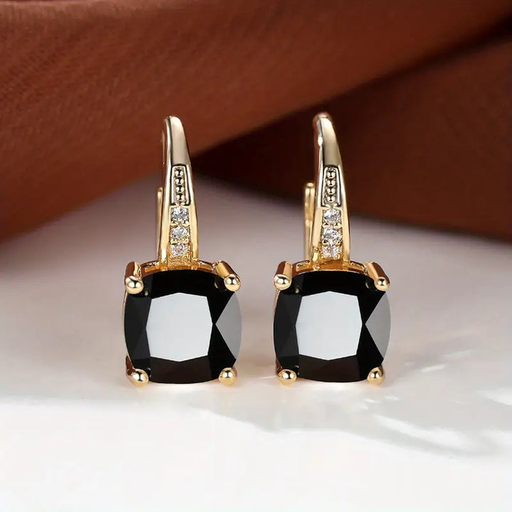 Mystica™ | Gold Stone Hoop Earrings